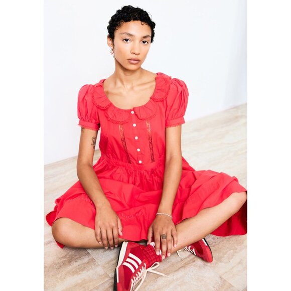 Sandy Liang Red Midi Dress - Picture 1 of 11
